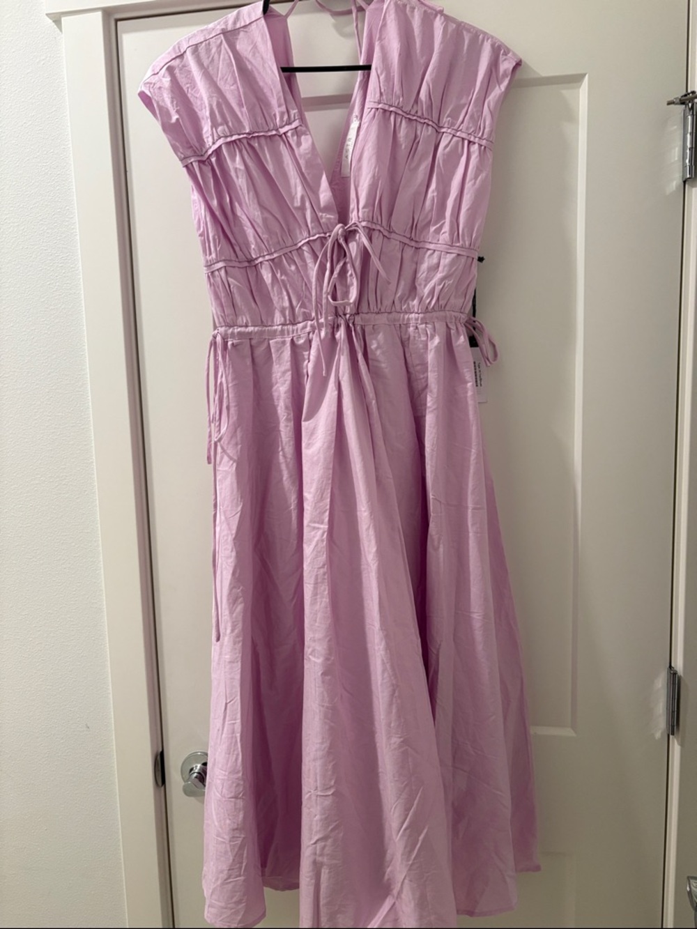 NWT [ASTR The Label] Lilac Flowy Multi Tie V-Neck Cap Sleeve Dress Women’s S - Picture 5 of 12
